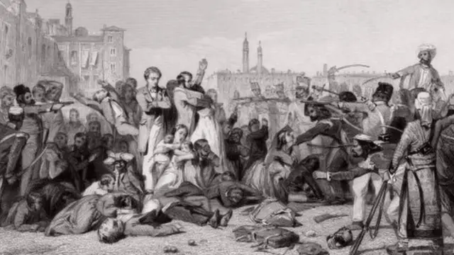1857 ஜூலை 15, கான்பூரில் நடைபெற்ற சிப்பாய் கிளர்ச்சியின் ஒரு காட்சி