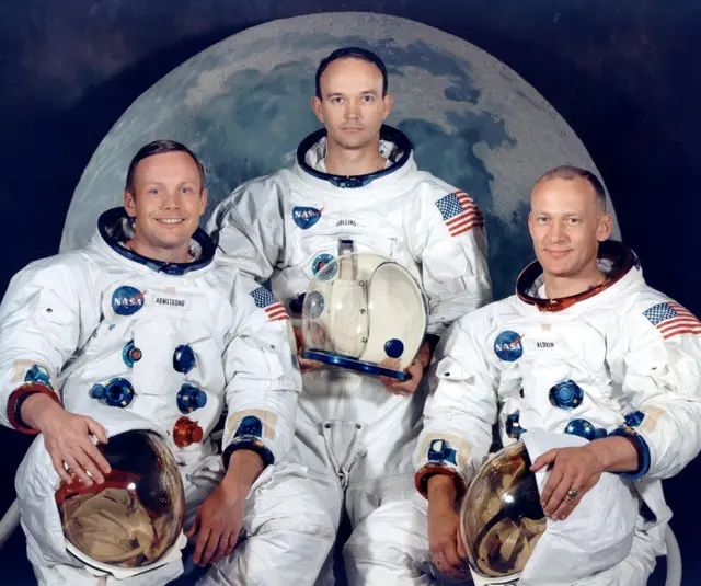 Apollo 11 crew"s portrait session shows astronauts Neil A. Armstrong, Michael Collins and Edwin Aldrin in this July 1969 handout photo courtesy of NASA.
