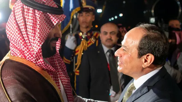 الرئيس المصري عبد الفتاح السيسي يستقبل ولي العهد السعودي