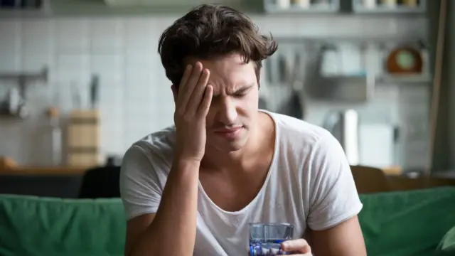 A man with a headache