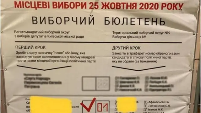 Приклад, як треба обирати і партію, і вписувати номер кандидата від партії у списку.