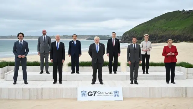 Líderes del G7 en Cornualles, Reino Unido.