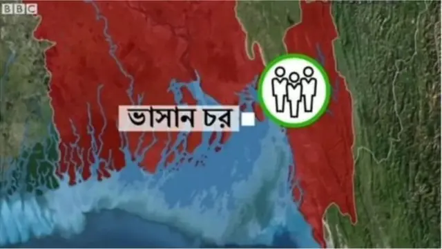 মানচিত্রে ভাসানচরের অবস্থান