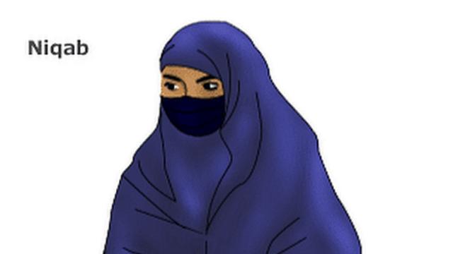 Una mujer llevando Niqab