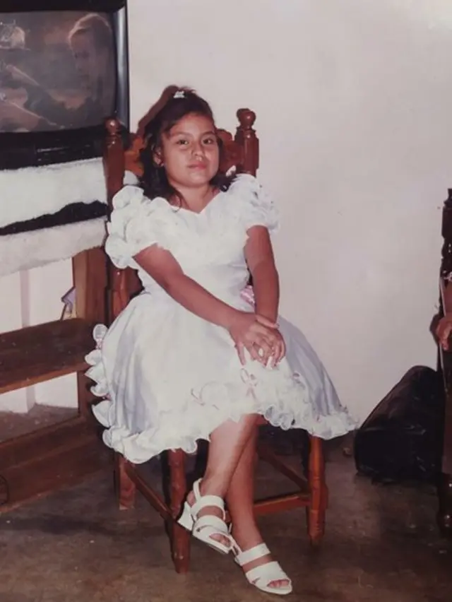 Paola Guzmán quando tinha 11 anos