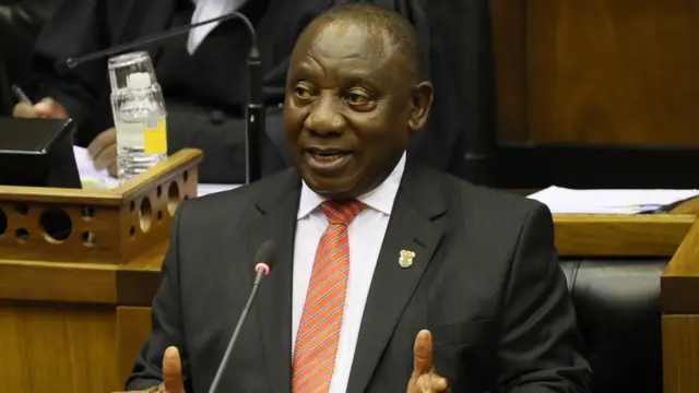 Le président sud-africain Cyril Ramaphosa lors de son discours à la nation jeudi 13 fevrier 2020