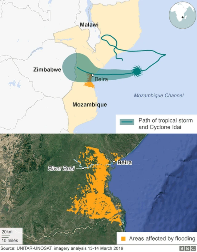సైక్లోన్ ఇదాయ్ ప్రభావిత ప్రాంతాలు