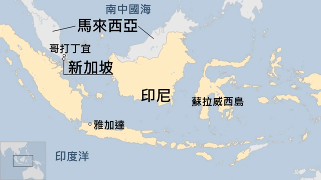 地圖：印尼與周邊