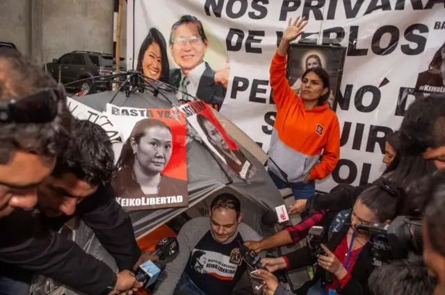 Protesta de simpatizantes de Keiko Fujimori