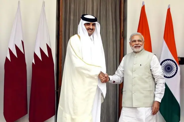 कतारचे अमीर आणि पंतप्रधान नरेंद्र मोदी