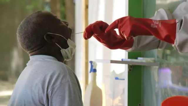A Nigerian man being tested for coronavirus