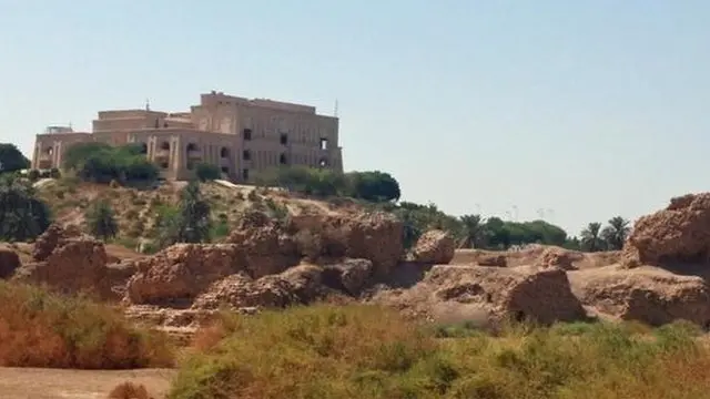 Palacio de Saddam Hussein en Babilonia.