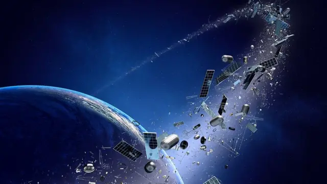 Imagem de lixo em órbita