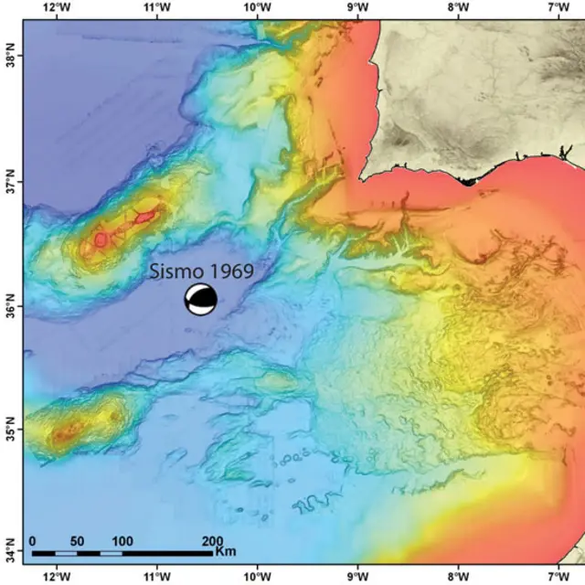 Mapa del sismo de 1969