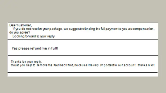후기를 삭제해달라고 요청하는 판매자