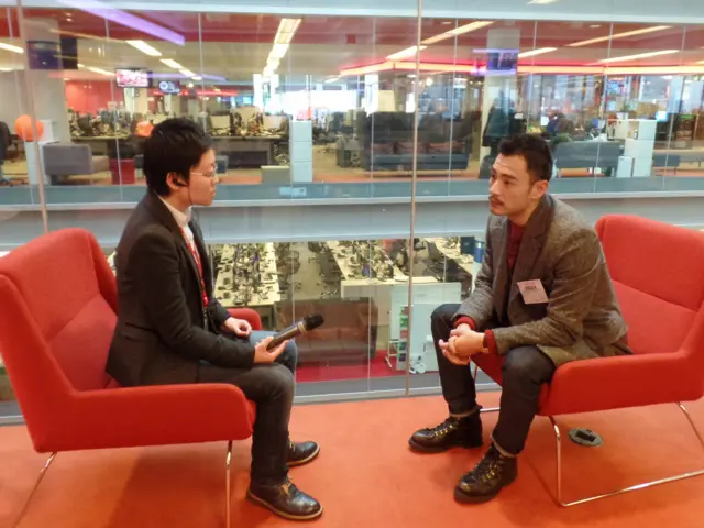李光洁接受BBC英伦网记者子川专访（摄影：张艺馨）