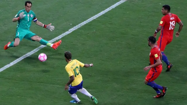 Neymar contra Claudio Bravo