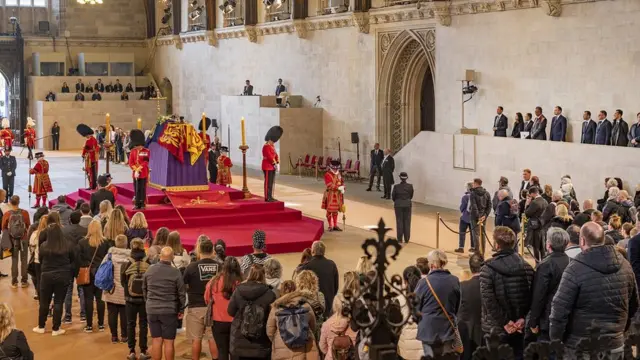 Queen's coffin lying in state