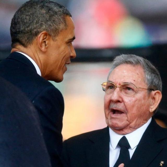 Barck Obama, presidente de EE.UU. y Raúl Castro, presidente de Cuba