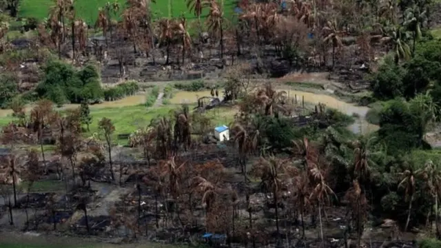 উত্তর রাখাইনে রোহিঙ্গাদের শত শত গ্রাম জ্বালিয়ে দেয়া হয়েছে