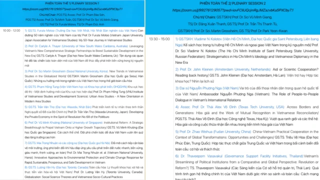 So với bản dự kiến chương trình chi tiết Hội thảo Quốc tế Việt Nam học lần thứ 7 hôm 25/10, nhiều bài tham luận đã đột ngột bị cắt bỏ 