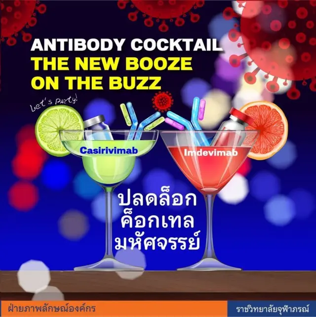 ภาพประกอบการให้ข้อมูลเกี่ยวกับโมโนโคลนอลแอนติบอดีจากเพจเฟซบุ๊กราชวิทยาลัยจุฬาภรณ์