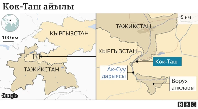 Көк-Таш айылыны көрсөткөн карта, Баткен облусу