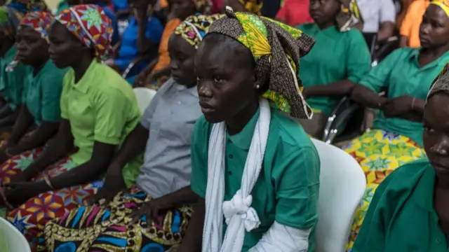 Chibok girls wey dem just release sidon dey wait