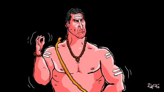 જનોઈ અને તિલકધારી રાહુલ ગાંધીનું કાર્ટૂનિસ્ટ શૂન્યનું ચિત્ર