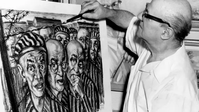 Friedman pintando a pintura 'Libertação?'