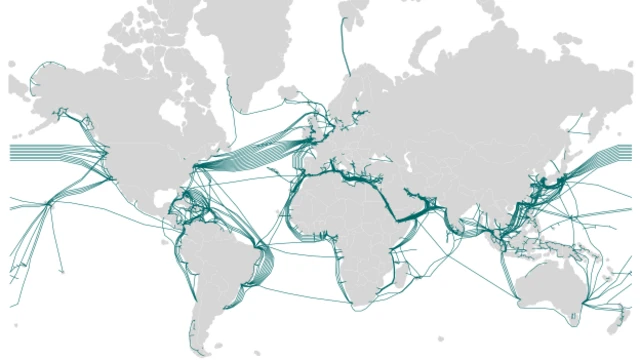 Map of the world's sub-marine cable network