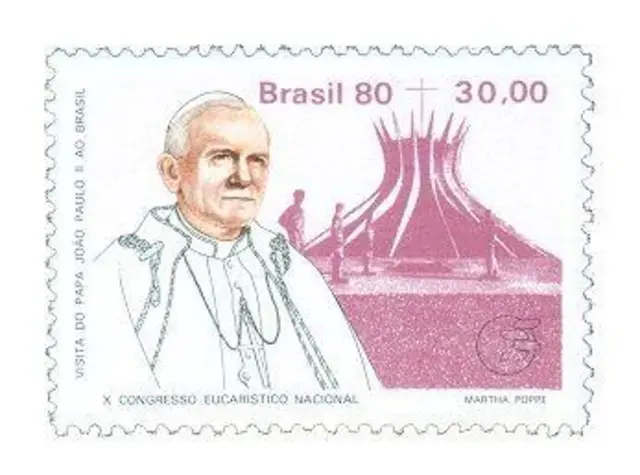 Um dos selos comemorativos feitos pelos Correioscarnival slotcomemoração ao papa João Paulo II no Brasil