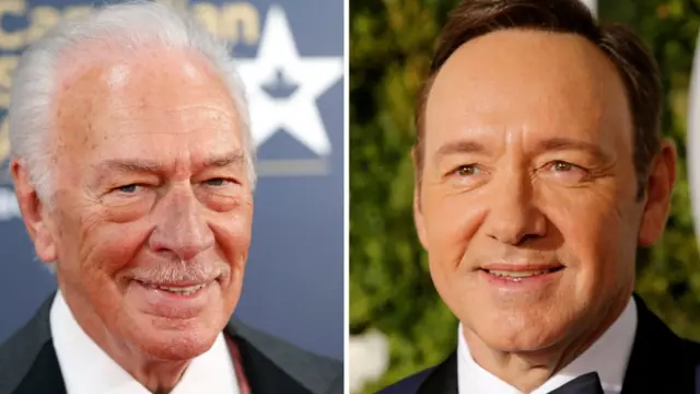 Os atores Christopher Plummer (à direita) and Kevin Spacey (à esquerda)