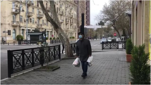 bakı,koronavirus, maska, kişi