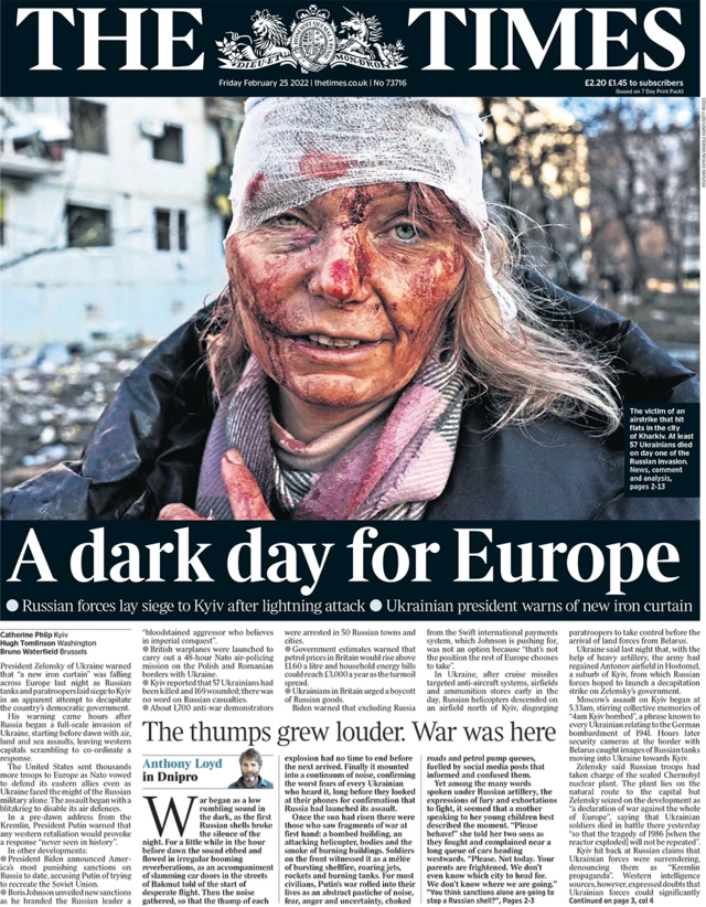 The Times front page