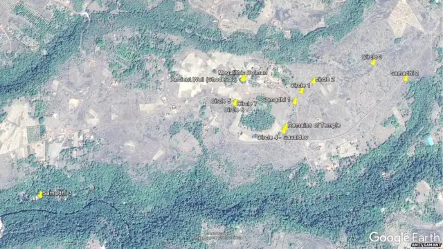 घुमडे गावात आढळलेली महापाषाणीय शिळावर्तुळे, समाध्या आणि मध्ययुगीन समाध्या, व्यापारी मार्गांचा हा नकाशा