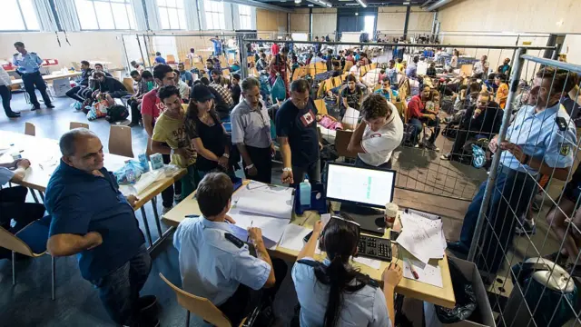 Регистрационный пункт для мигрантов в Баварии