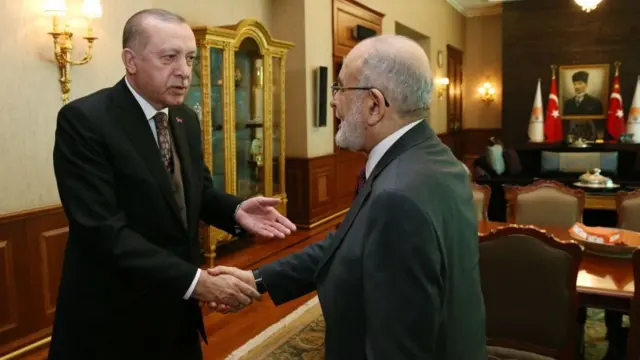 Cumhurbaşkanı Recep Tayyip Erdoğan ve SP Genel Başkanı Temel Karamollaoğlu