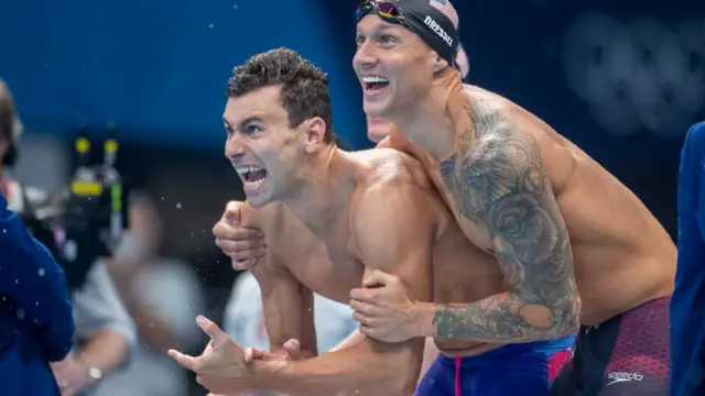 Caeleb Dressel y Blake Pieroni