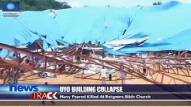 Iglesia destruida en Uyo, Nigeria.
