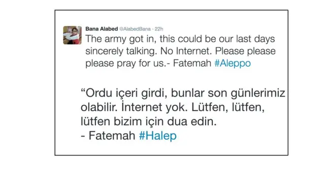 Fatima'nın imzaladığı tweet