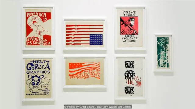 抗议越南战争（Vietnam War）是嬉皮士们选择的最常见的政治参与形式 (Credit: Photo by Greg Beckel, courtesy Walker Art Center)