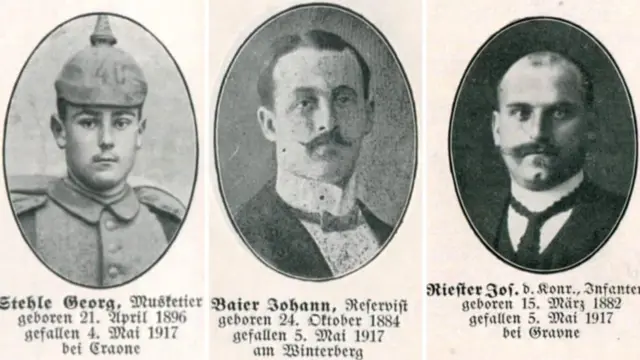 Three of the 270 soldiers whose lives were lost in the Winterberg tunnel