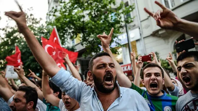 Салутирање поздравом Сивих вукова на протесту