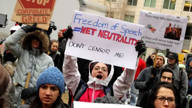 Protesta a favor de la neutralidad de internet