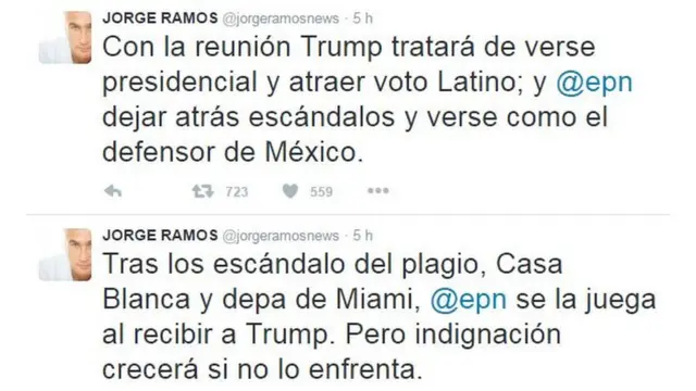 Tuit de Jorge Ramos