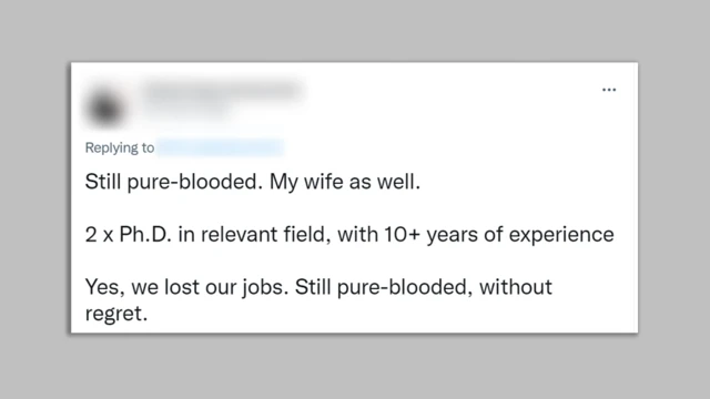 A tweet from Savic. 'Pure-blooded' is a term used in anti-vaccination circles to refer to someone who has not taken a Covid-19 vaccine