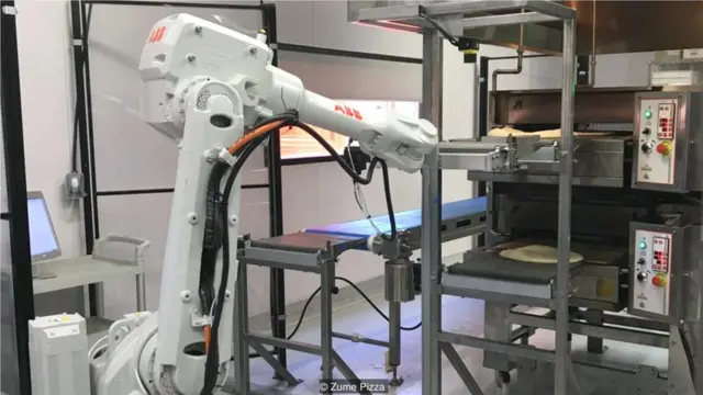 烤披萨机器人可能引起一场快餐外送行业的革命，能让顾客更快拿到更新鲜的外卖 (Credit: Zume Pizza)