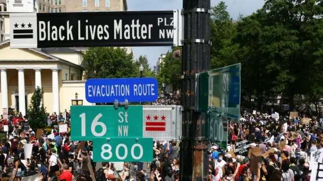 The city's mayor approved the painting of words Black Lives Matter on the street on Fridaay