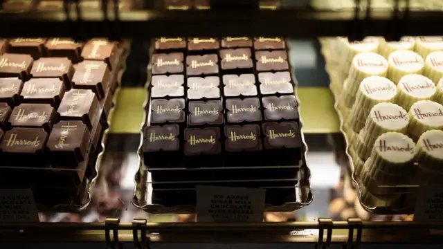 백화점에 전시된 초콜렛